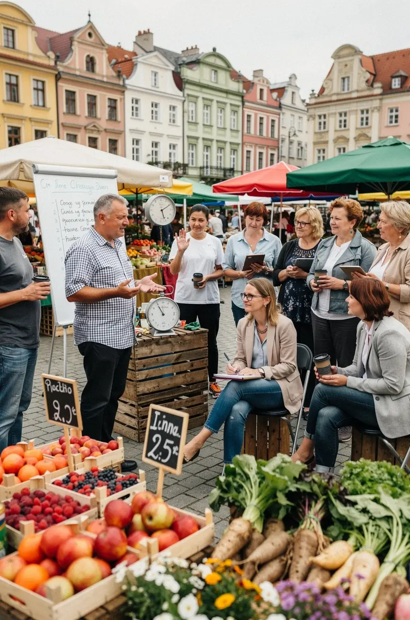 Biurko zorganizowane według zasad efektywnej pracy, z kubkiem kawy i notesem